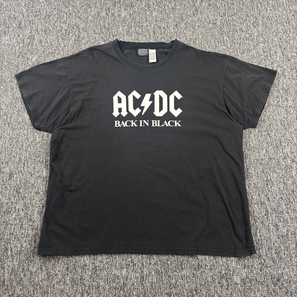 AC/DC Vintage 2005 Back In Black Rockware T-Shirt XL Black Heavyweight Band Tee